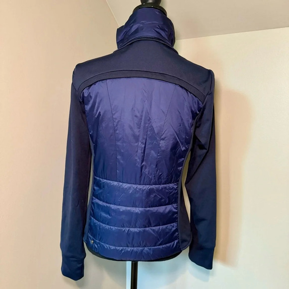 Zella Performance Navy Blue Mixed Media Jacket women’s size Small 100% nylon - Picture 2 of 5